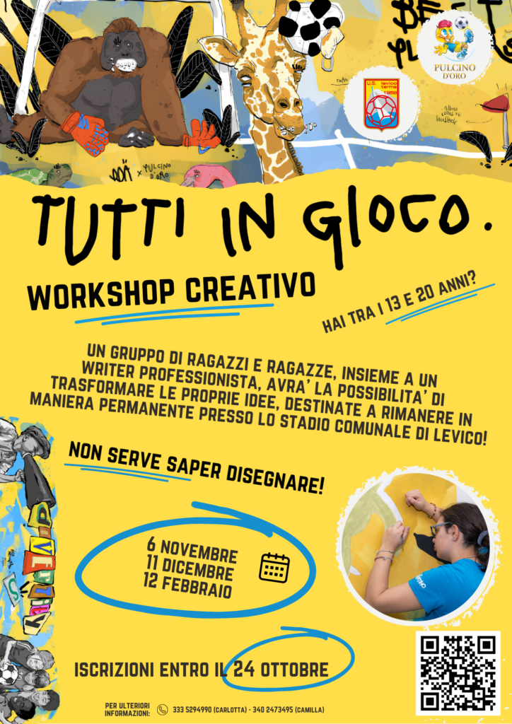 Tutti in gioco! Workshop creativo per ragazze e ragazzi LOCANDINA Tutti in gioco 1 LOCANDINA Tutti in gioco 1